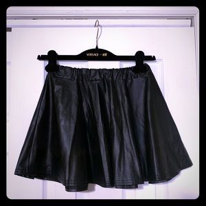Faux leather pleated skirt